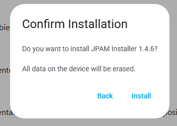 Confirmación de instalación