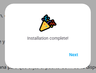Finalizar actualización